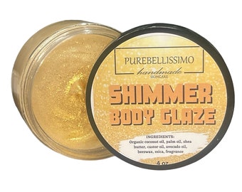 Shimmer Body Glaze Butter, Rich, Smooth, Nourishing Body Balm, Salve, Creamy Body Glaze with Shimmer