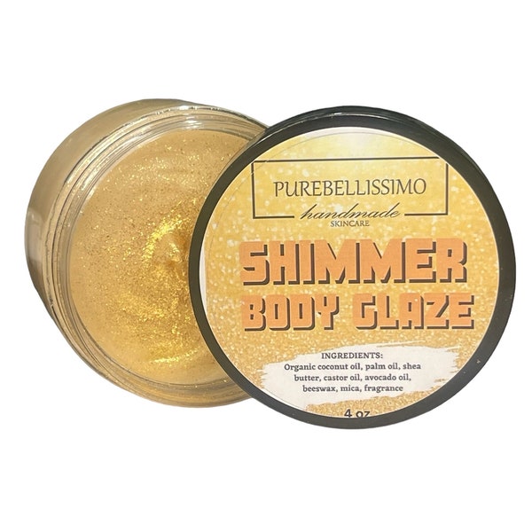 Shimmer Body Glaze Butter, Rich, Smooth, Nourishing Body Balm, Salve, Creamy Body Glaze with Shimmer