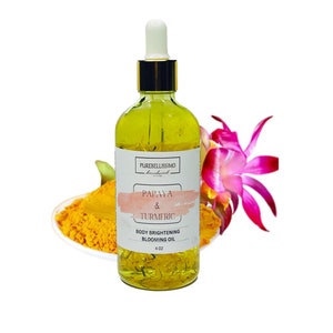 Organic Turmeric Body Oil: Papaya Brightening Moisturizer