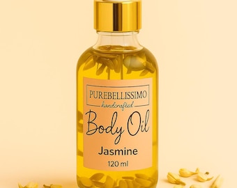 Jasmine Body Oil, Hydrating Massage Oil, Floral Scent (4 fl oz)