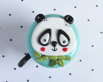 Bike Bell Panda with Bamboo 55mm Bicycle Parts Bicycle Accessory Polymer Clay