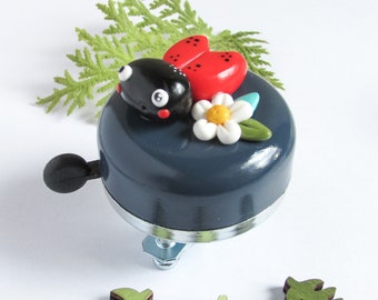 Bike Bell Lily the Ladybug 55mm Bicycle Parts Bicycle Accessory Polymer Clay