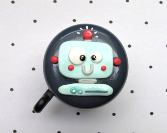 Bike Bell Mister Roboto 55mm Bicycle Parts Bicycle Accessory Polymer Clay