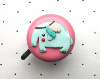 Bike Bell Ellie the Elephant 55mm Bicycle Parts Bicycle Accessory Polymer Clay