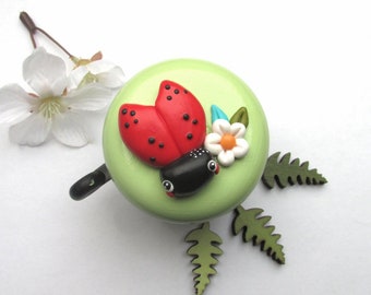 Bike Bell Lily the Ladybug 55mm Bicycle Parts Bicycle Accessory Polymer Clay