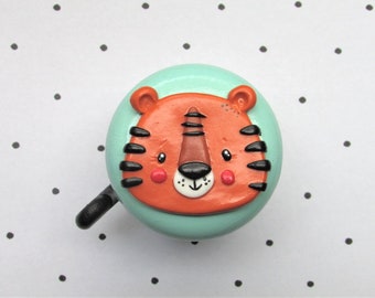 Bike Bell Theo the Tiger 55mm Bicycle Parts Bicycle Accessory Polymer Clay