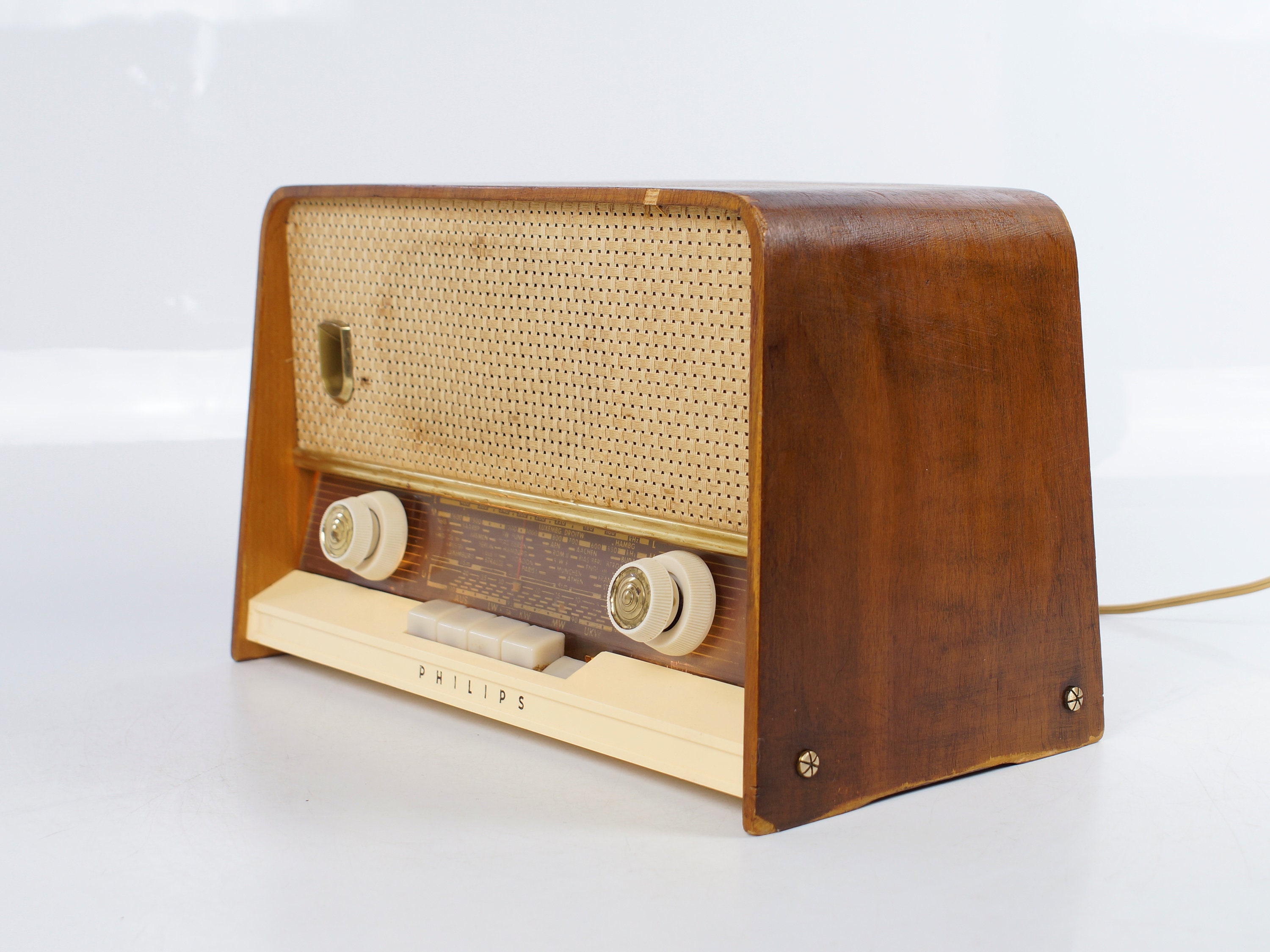 Rara radio de tubo Philips Philetta, madera, años 60 -  México