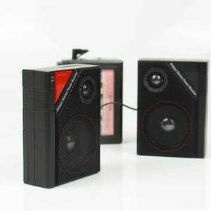Vintage Mini Philips Stereo Speaker for Walkman, Discman