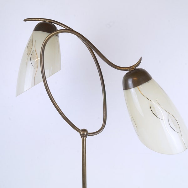 Exclusive mid century table lamp, 2 flames, 50s