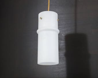 Elegante Hängelampe, Deckenlampe, Glas, mid century Design, W. Germany 60s, weiß, Vintage Lampe, Retro Interior, 1960s, Geschenk