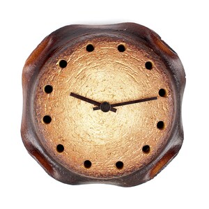 Mid Century wall clock, ceramics, brutalist, 1960s