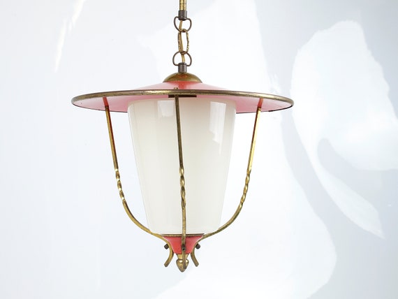 evenwichtig bruid Dankbaar Hanglamp lantaarn rood jaren '50 - Etsy Nederland