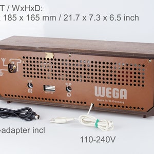 Radio de válvulas Wega tipo 129, de teca, Alemania Occidental, década de 1960. imagen 5