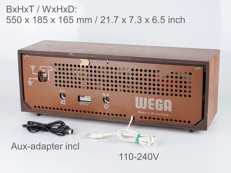Radio de válvulas Wega tipo 129, de teca, Alemania Occidental, década de 1960. imagen 5