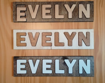Personalized Wooden Name Puzzle, Custom Toy for Toddlers