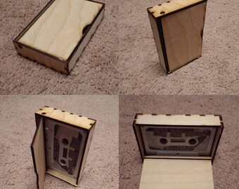 Wooden Tape Cassette Case