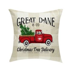 Great Dane & Co. Christmas Tree Delivery Pillow Cover Buffalo Plaid 18 x 18 ~Cover Only~