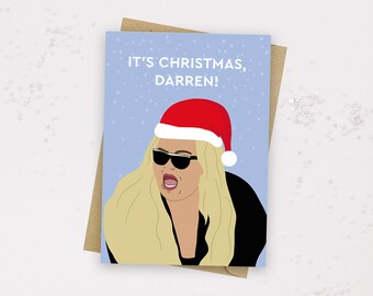 Gemma Collins Card - Claustrophobic Darren Gemma Collins Greeting Card - Gemma Collins Christmas Card - Christmas Card