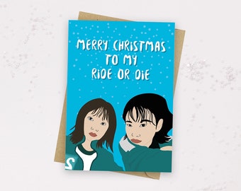 Squid Game Christmas Card - Squid Game Card - Squid Card Netflix - Ride or Die - Sae-byeok - Christmas Card - Best Friends Card - BFF Card