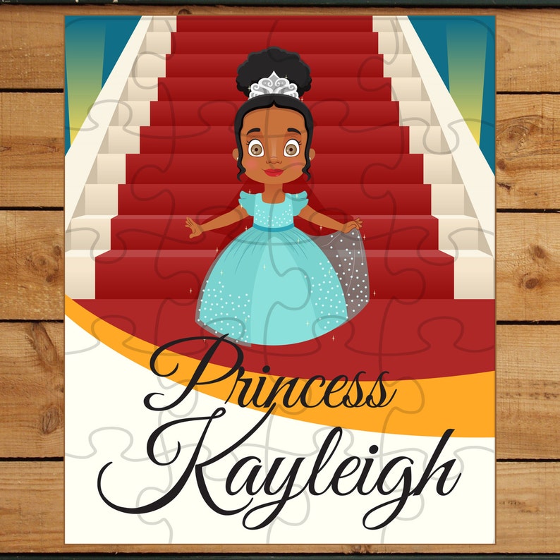 Jigsaw Puzzle African American Jigsaw Puzzle Princess Puzzle African American Princess Puzzle Kids Personalized Puzzle image 1