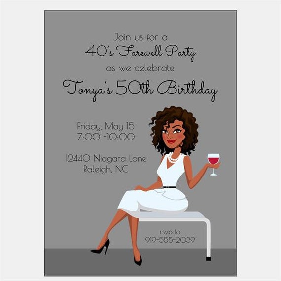10 x Personalised Evening Birthday Party Invitations 30th 40th etc