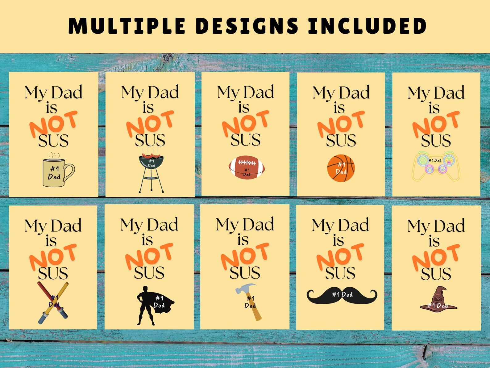 PRINTABLE Fathers Day Card Fun Fathers Day Card Printable Digital Happy ...