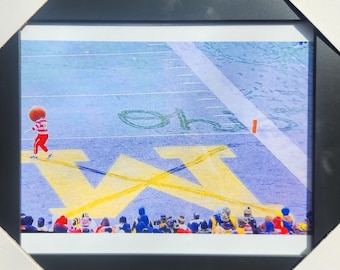 Brutus Crossing off the M in the end zone