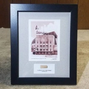 Cleveland Stadium Gate D Framed Print with Authentic Seat Piece