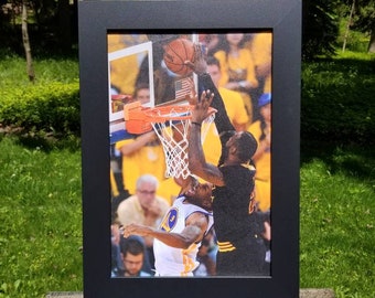LeBron James Block Print, 2016 NBA Finals Art (Framed)