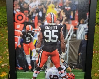 Myles Garrett Sacking Joe Burrow Framed Print, Cleveland Browns Victory