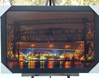Bridges in the Flats at Night// Big Picture Cleveland