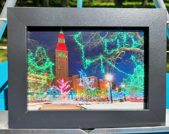 Christmas in Cleveland Public Square Framed 5x7 Picture