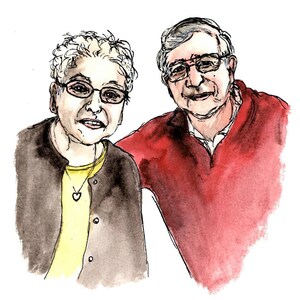 Custom Illustrated Watercolor People Portrait