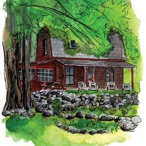 Custom Illustrated Watercolor House Portrait