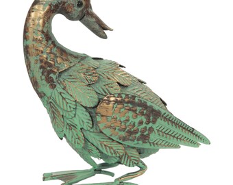Wonderful Decorative Duck Sculpture, Metal Garden Bird Figure, Bird Garden Decoration. Free Shipping.