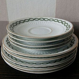 12 pcs Antique, Vintage Hutschenreutcher Hohenberg Bavaria, Bayern Germany Plates_1900-1909&1948-1970