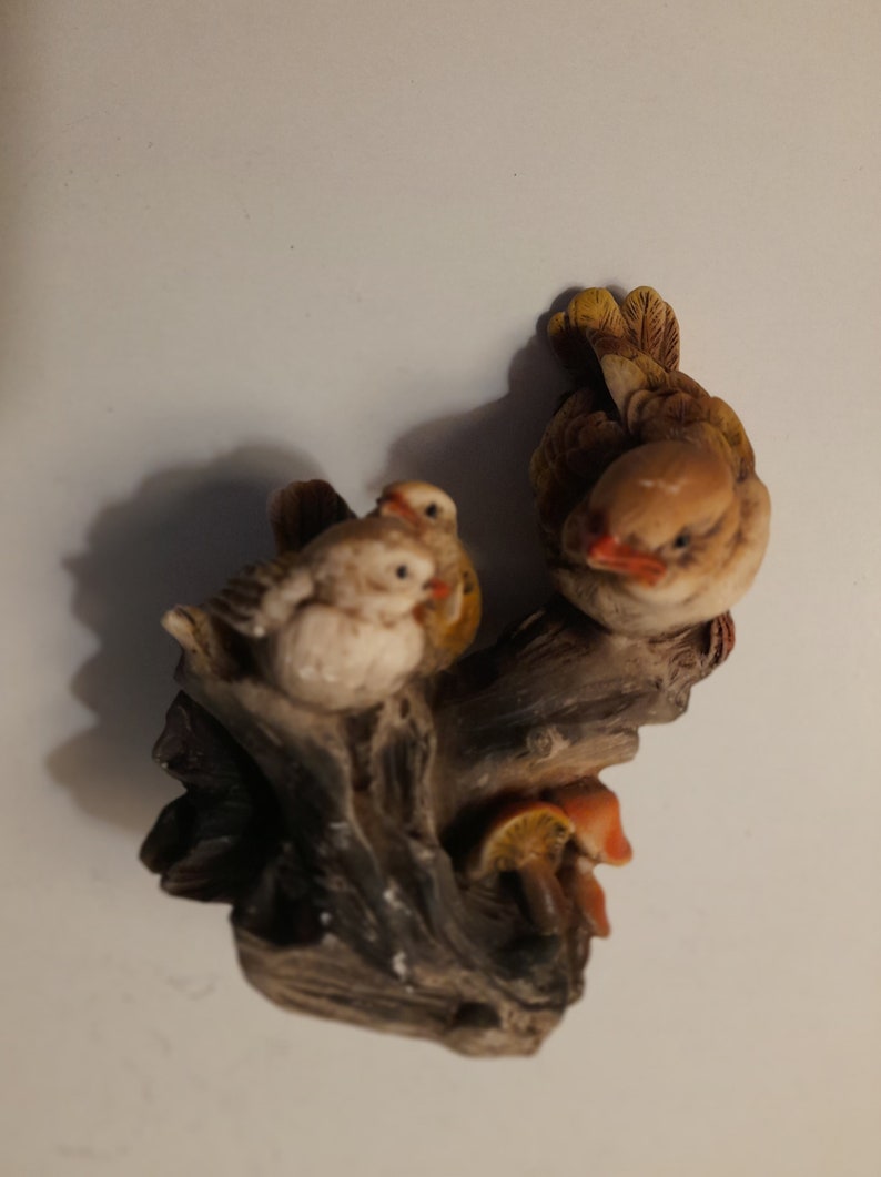 Vintage Italian FARO A. Lucchesi Ceramic Hand Painted Birds On Branch Figurine, Italy Bird Figure F.A.R.O Birds Signed Gift Present Souvenir image 5