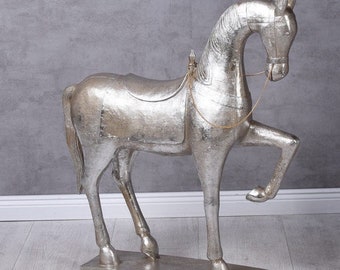 Modern Decorative Figure of a Horse. Aluminum Metal Sculpture