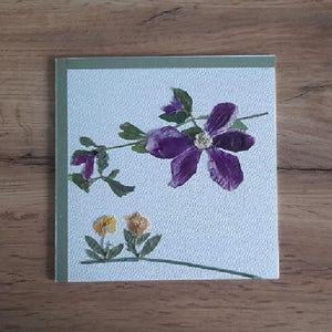 TARJETA DE FLORES SECAS Tarjeta de felicitación hecha a mano ocasional Regalo presente Día de la Madre