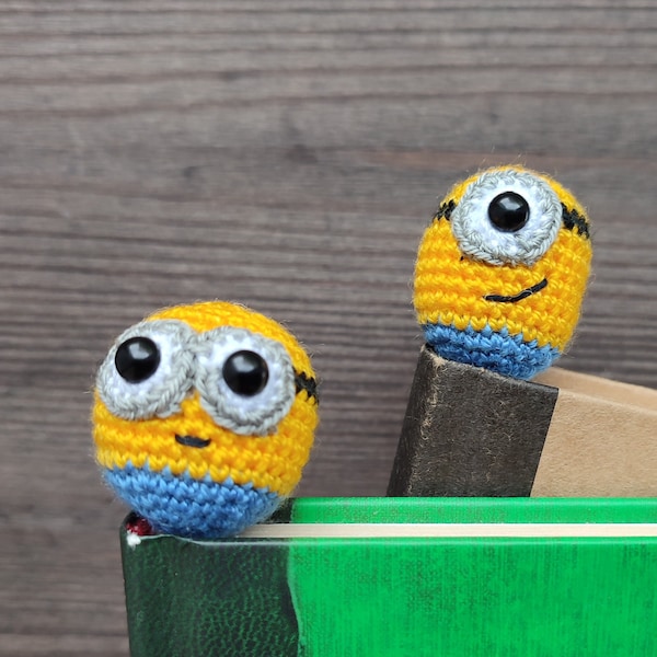 Crochet Minion bookmark gift for book readers