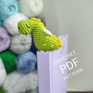 Crochet dinosaur pattern Amigurumi dragon bookmark