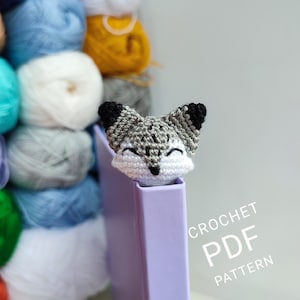 Tiny wolf Crochet bookmark pattern Amigurumi animal