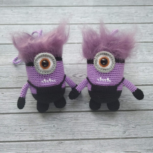 Monster keyring Evil minion crochet keychain