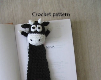 Funny bookmark cow crochet pattern, Amigurumi tutorial