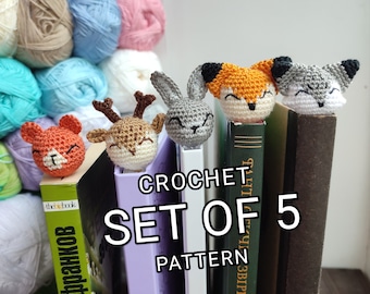 Amigurumi crochet pattern Woodland animal Crochet bookmark pattern
