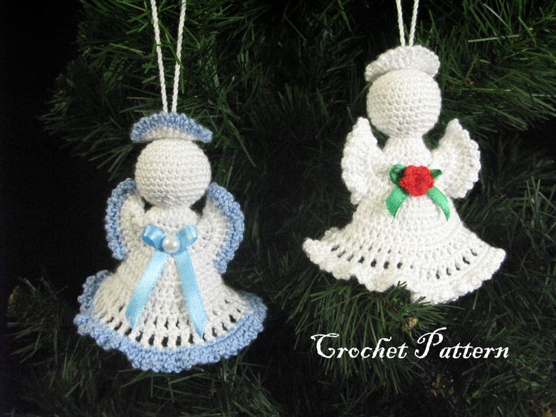 crochet Christmas pattern Easy crochet pattern Angel Christmas angel wedding Hanging Angel crochet amigurumi Christmas Angel doll image 1