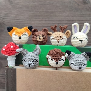 Crochet woodland animal bookmark gift for book readers