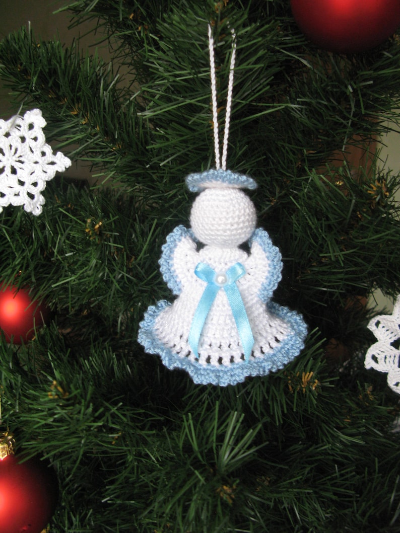 crochet Christmas pattern Easy crochet pattern Angel Christmas angel wedding Hanging Angel crochet amigurumi Christmas Angel doll image 6