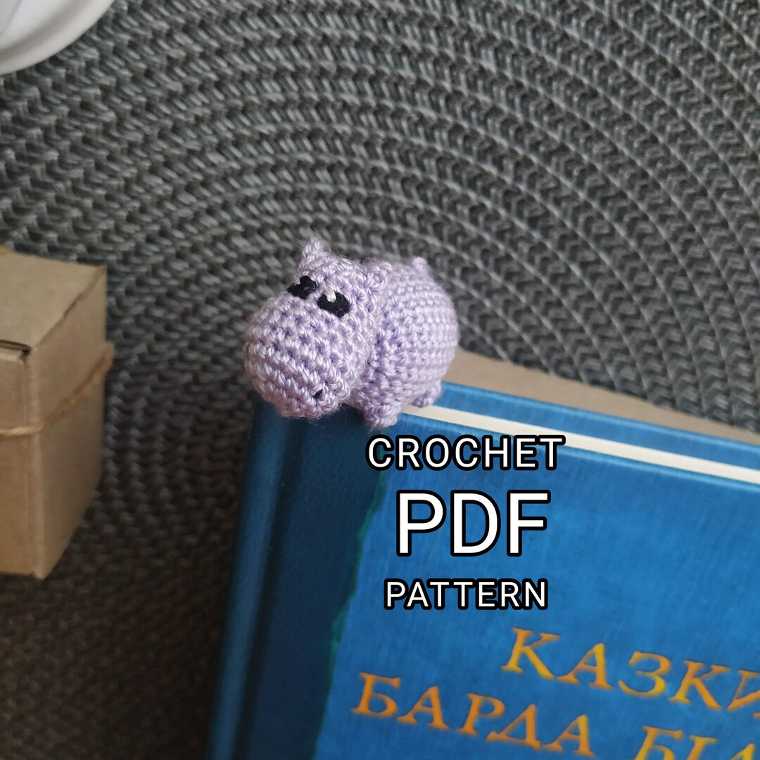 Hippopotamus Crochet PATTERN Amigurumi Hippopotamus Bookmark