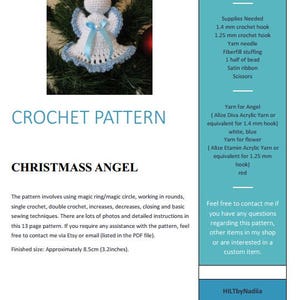 crochet Christmas pattern Easy crochet pattern Angel Christmas angel wedding Hanging Angel crochet amigurumi Christmas Angel doll image 8